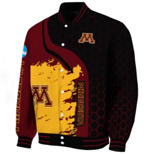 minnesota golden gophers hexagonal pattern maroon black jacket best selling