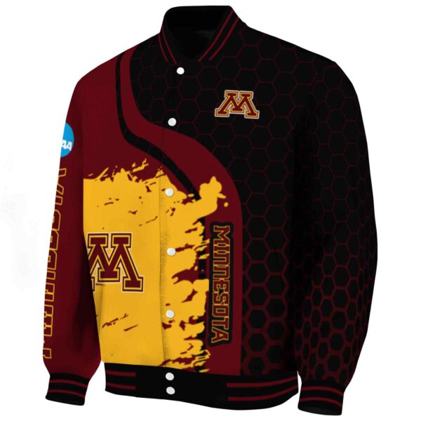 minnesota golden gophers hexagonal pattern maroon black jacket best selling