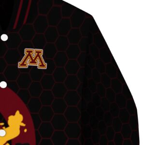 minnesota golden gophers hexagonal pattern maroon black jacket premium grade
