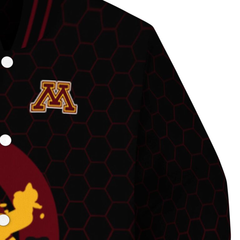 minnesota golden gophers hexagonal pattern maroon black jacket premium grade