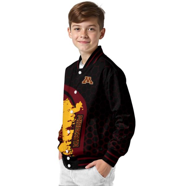 minnesota golden gophers hexagonal pattern maroon black jacket trendy