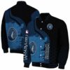 minnesota timberwolves hexagonal pattern midnight blue black jacket fashion forward