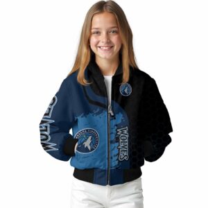 minnesota timberwolves hexagonal pattern midnight blue black jacket top rated