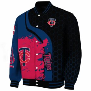 minnesota twins hexagonal pattern navy black jacket best selling
