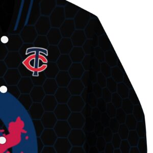 minnesota twins hexagonal pattern navy black jacket premium grade
