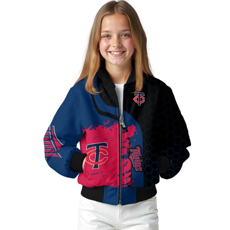 minnesota twins hexagonal pattern navy black jacket top rated