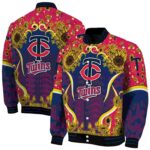 minnesota twins sunflower bloom navy yellow jacket best selling