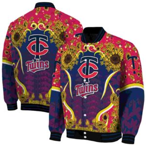 minnesota twins sunflower bloom navy yellow jacket fashion forward