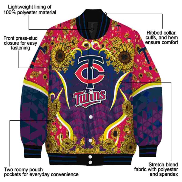 minnesota twins sunflower bloom navy yellow jacket new arrival