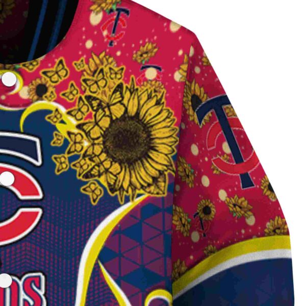minnesota twins sunflower bloom navy yellow jacket premium grade