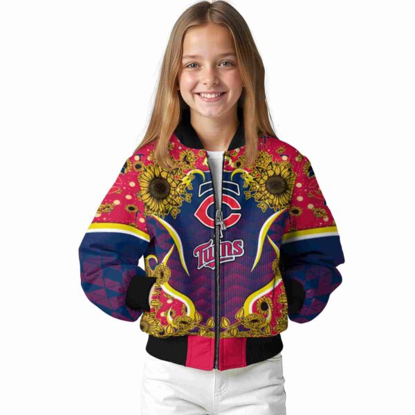 minnesota twins sunflower bloom navy yellow jacket top rated