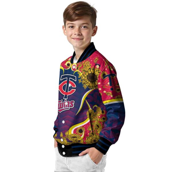 minnesota twins sunflower bloom navy yellow jacket trendy