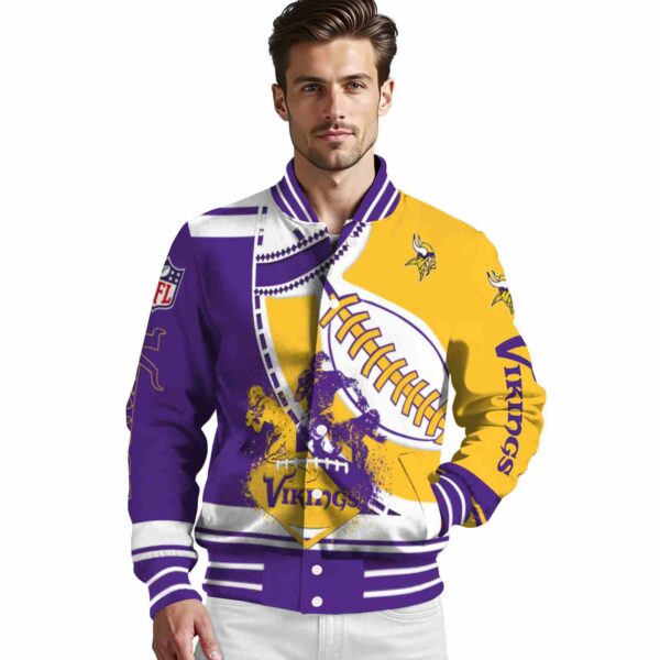 minnesota vikings baseball stitching gold white jacket high quality