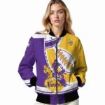 minnesota vikings baseball stitching gold white jacket best selling