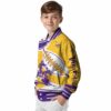 minnesota vikings baseball stitching gold white jacket trendy