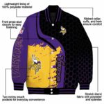 minnesota vikings hexagonal pattern purple black jacket best selling