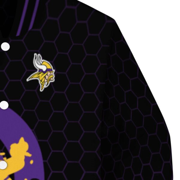 minnesota vikings hexagonal pattern purple black jacket premium grade
