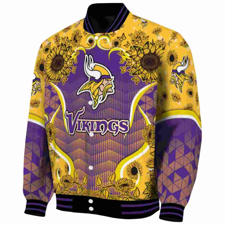 minnesota vikings sunflower bloom purple yellow jacket best selling
