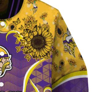 minnesota vikings sunflower bloom purple yellow jacket premium grade