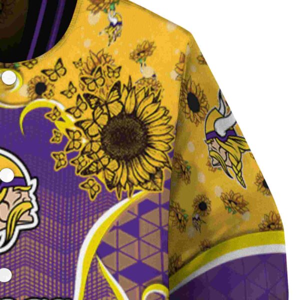 minnesota vikings sunflower bloom purple yellow jacket premium grade