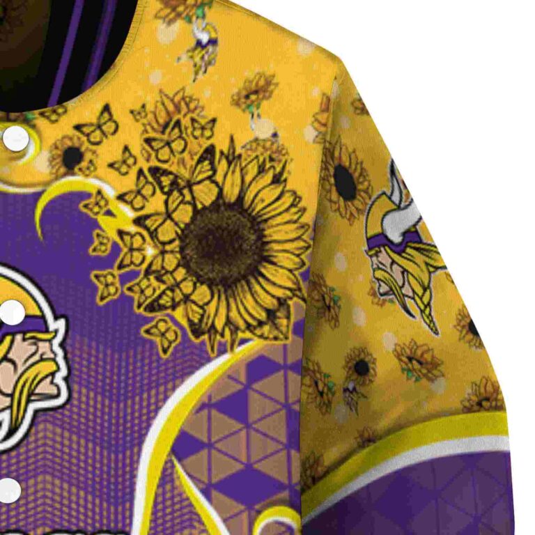 minnesota vikings sunflower bloom purple yellow jacket premium grade