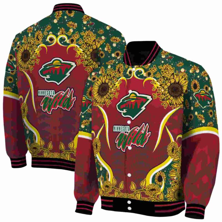 minnesota wild sunflower bloom red yellow jacket fashion forward