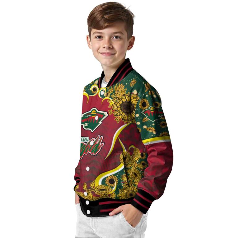 minnesota wild sunflower bloom red yellow jacket trendy