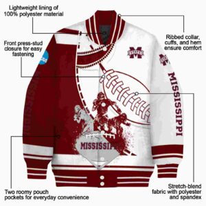 mississippi state bulldogs baseball stitching white jacket new arrival
