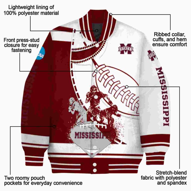 mississippi state bulldogs baseball stitching white jacket new arrival