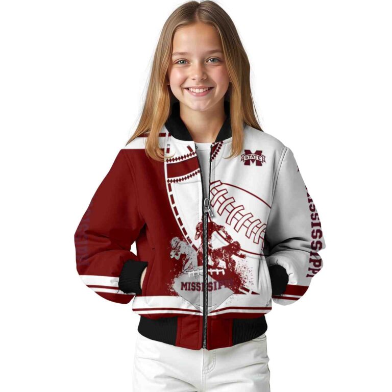 mississippi state bulldogs baseball stitching white jacket top rated