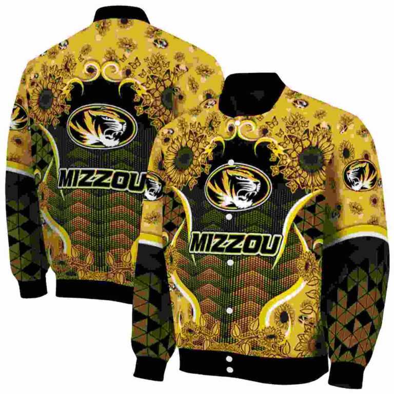 missouri tigers sunflower bloom black yellow jacket fashion forward