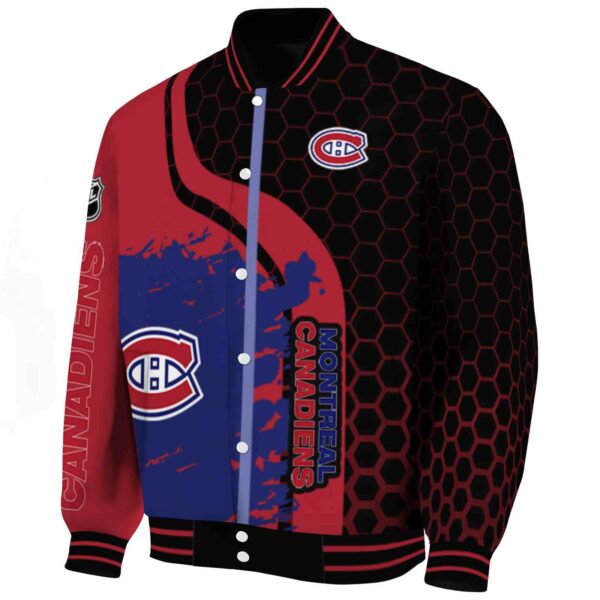 montreal canadiens hexagonal pattern red black jacket best selling
