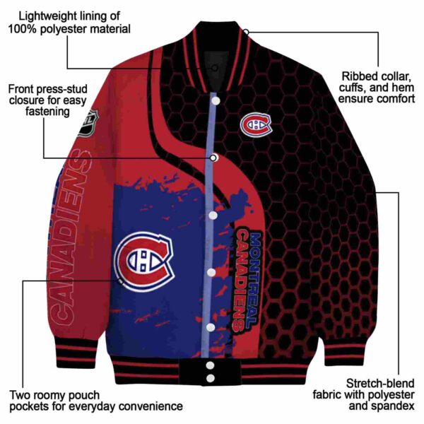 montreal canadiens hexagonal pattern red black jacket new arrival