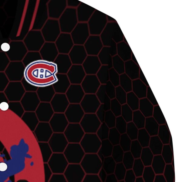 montreal canadiens hexagonal pattern red black jacket premium grade