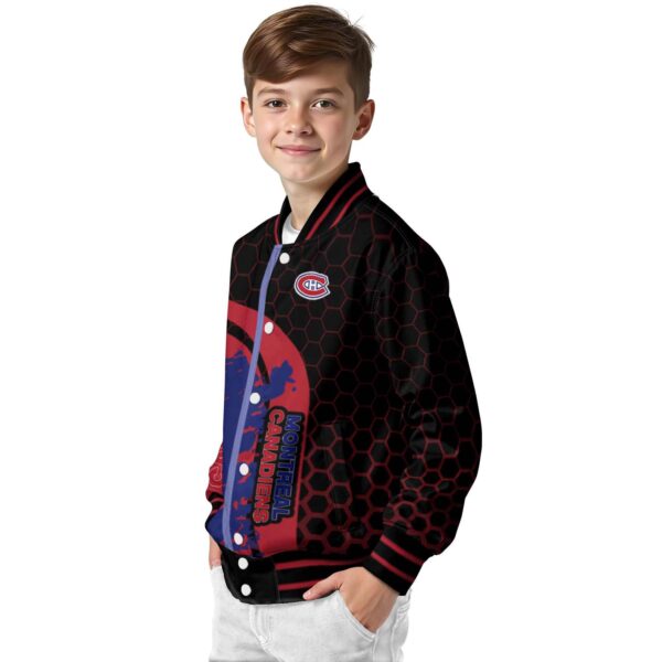 montreal canadiens hexagonal pattern red black jacket trendy