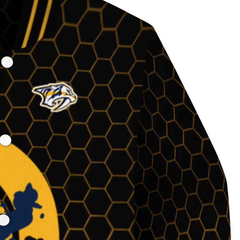 nashville predators hexagonal pattern gold black jacket premium grade