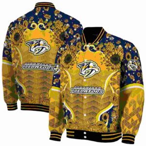 nashville predators sunflower bloom gold yellow jacket fashion forward