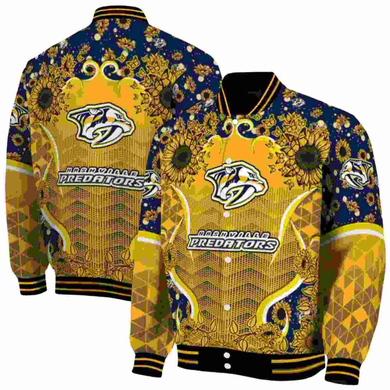 nashville predators sunflower bloom gold yellow jacket fashion forward