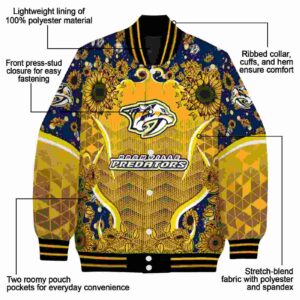 nashville predators sunflower bloom gold yellow jacket new arrival