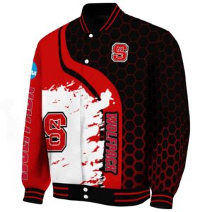 nc state wolfpack hexagonal pattern red black jacket best selling