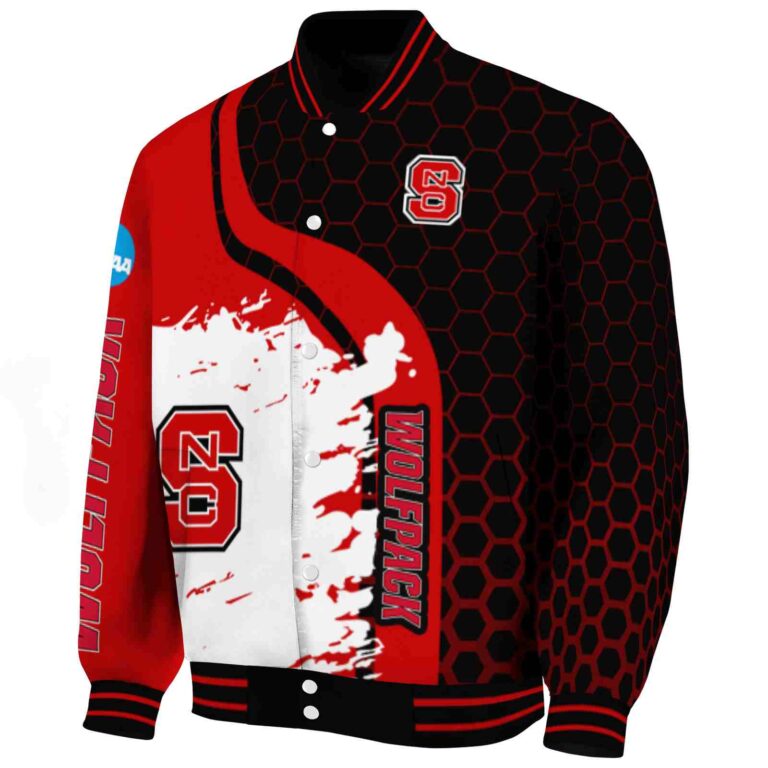 nc state wolfpack hexagonal pattern red black jacket best selling
