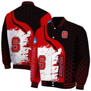 nc state wolfpack hexagonal pattern red black jacket fashion forward