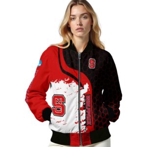 nc state wolfpack hexagonal pattern red black jacket latest model