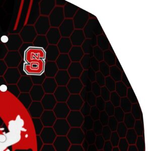 nc state wolfpack hexagonal pattern red black jacket premium grade