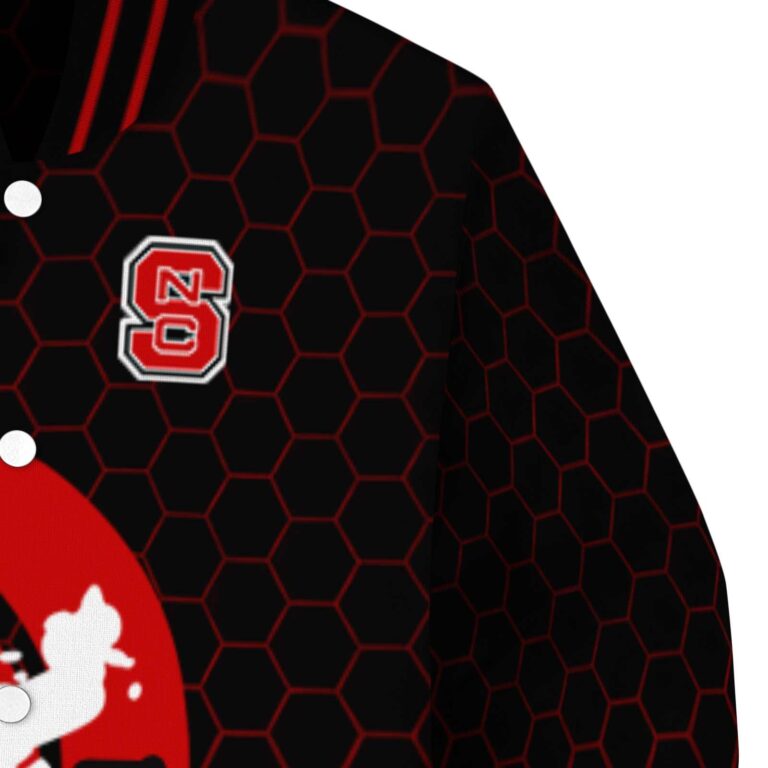 nc state wolfpack hexagonal pattern red black jacket premium grade