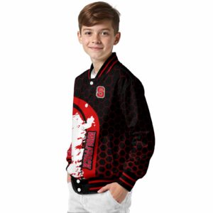 nc state wolfpack hexagonal pattern red black jacket trendy