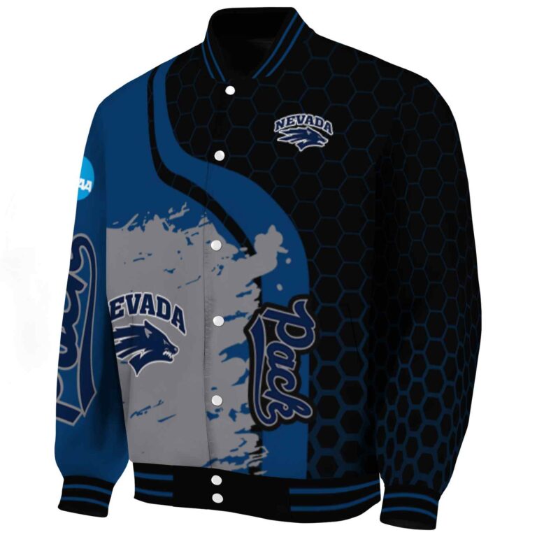 nevada wolf pack hexagonal pattern blue black jacket best selling