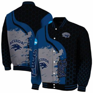 nevada wolf pack hexagonal pattern blue black jacket fashion forward