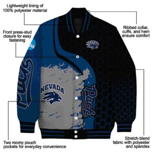 nevada wolf pack hexagonal pattern blue black jacket new arrival