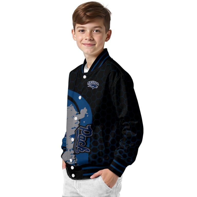 nevada wolf pack hexagonal pattern blue black jacket trendy